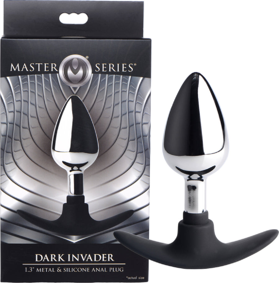 Dark Invader Metal And Silicone Anal Plug - Large