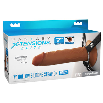 FX Elite 7'' Silicone Hollow Strap-On - Tan